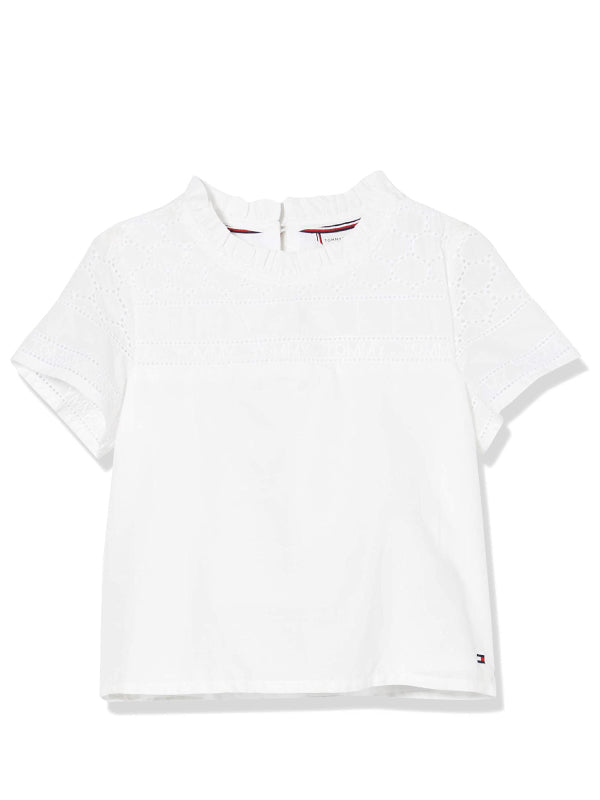 Broderie Anglaise Top S/S White / 10