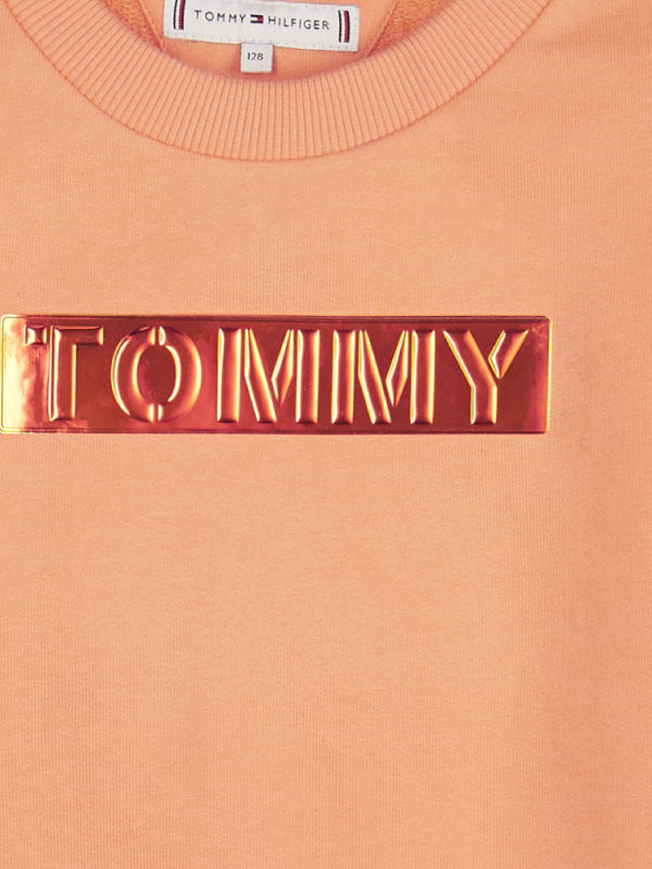 Tommy Foil Label Sweat Dress S/S Melon Orange / 10