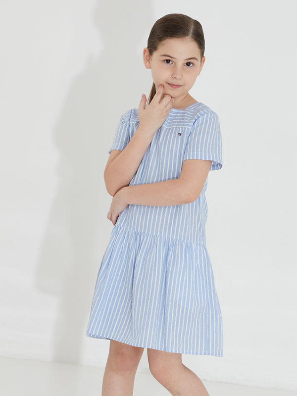 Ithaka Stripe Dress S/S Calm Blue / 10