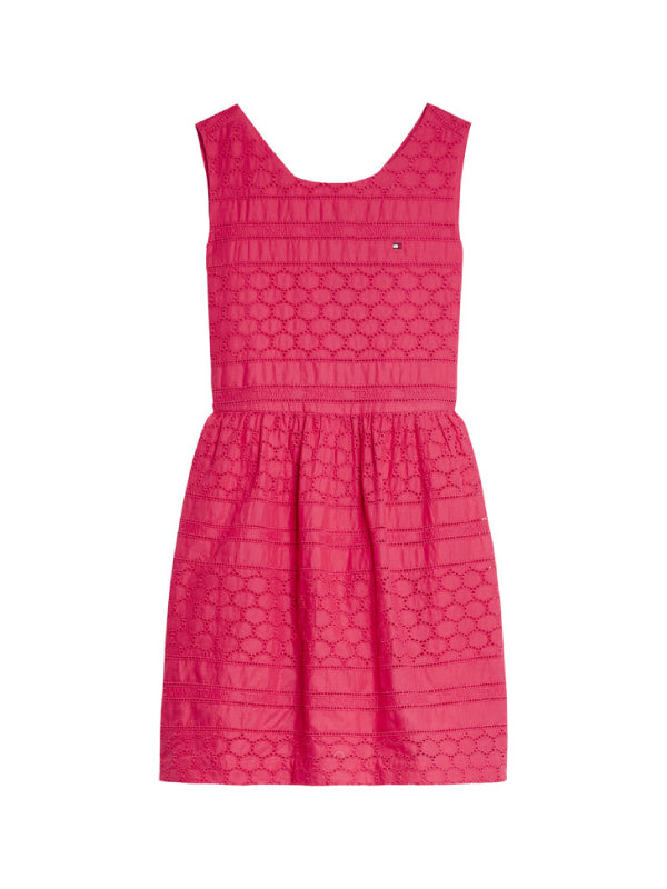 Broderie Anglaise Dress Slvls Blush Red / 10