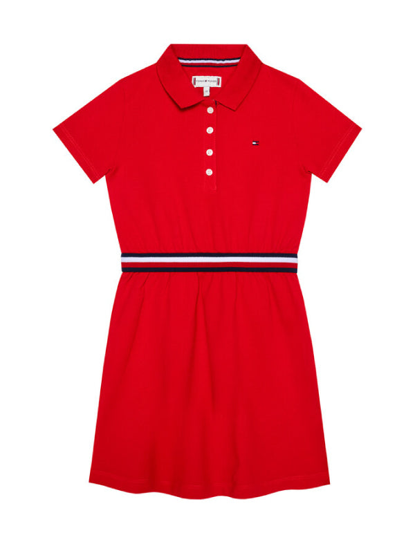 Global Stripe  Polo Dress S/S Deep Crimson / 4