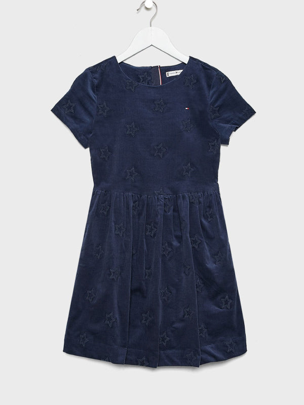 Embroidered Star Dress S/S Twilight Navy / 10