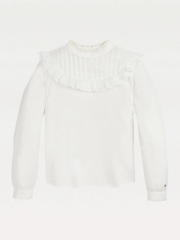 Pintuck Top L/S White / 10