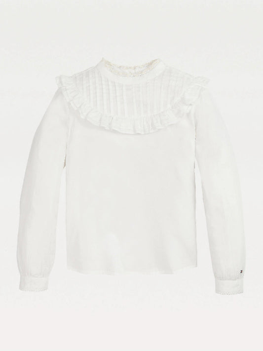 Pintuck Top L/S White / 10