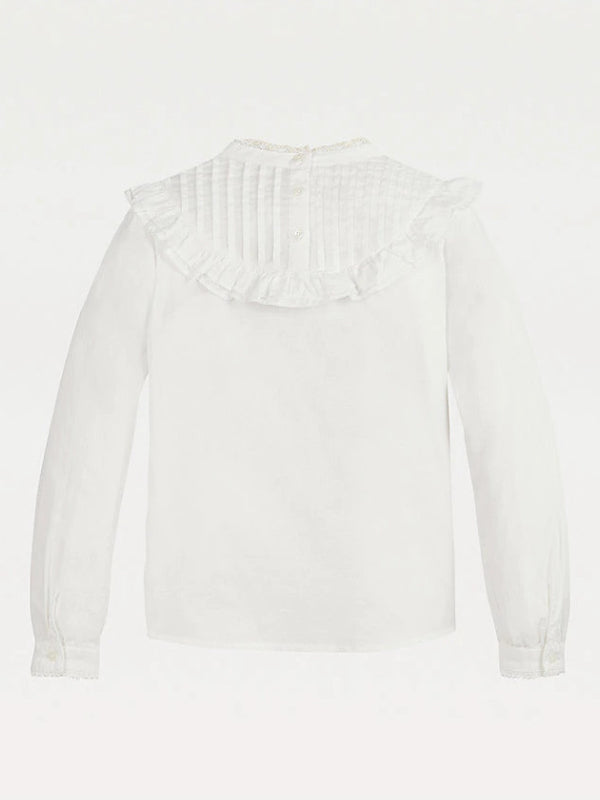 Pintuck Top L/S White / 10