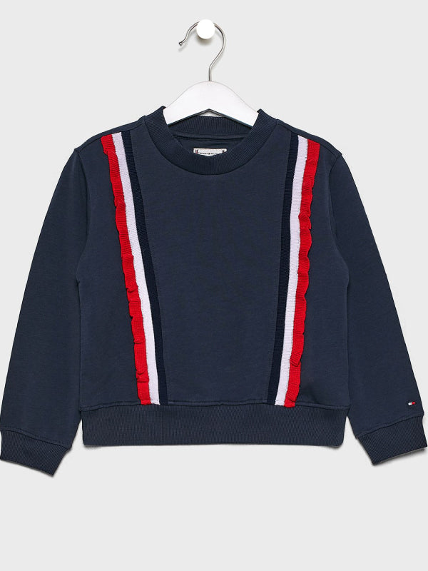 Lg Ruffle Rib Sweatshirt Twilight Navy / 4