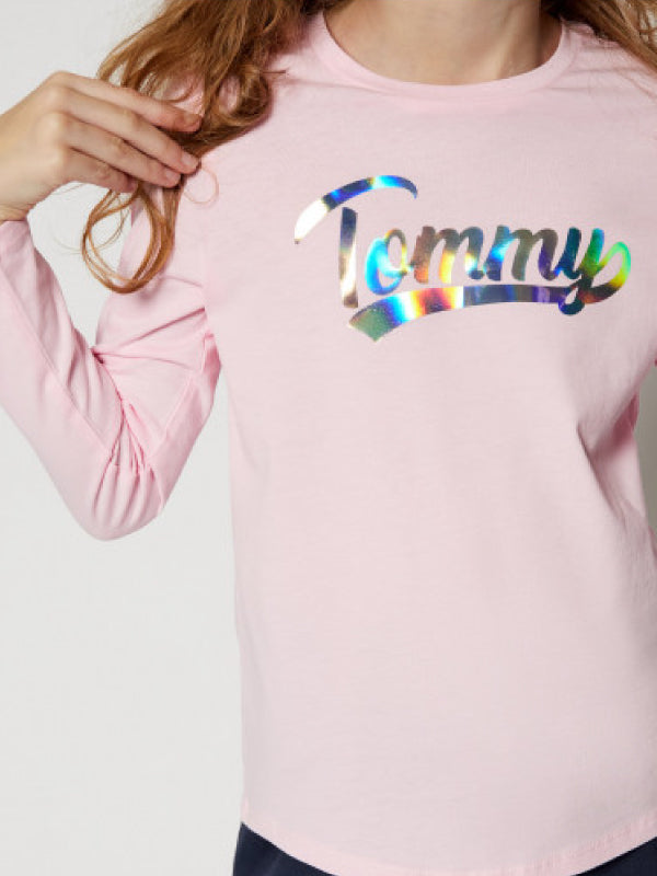 Script Foil Film Tee L/S Romantic Pink / 10