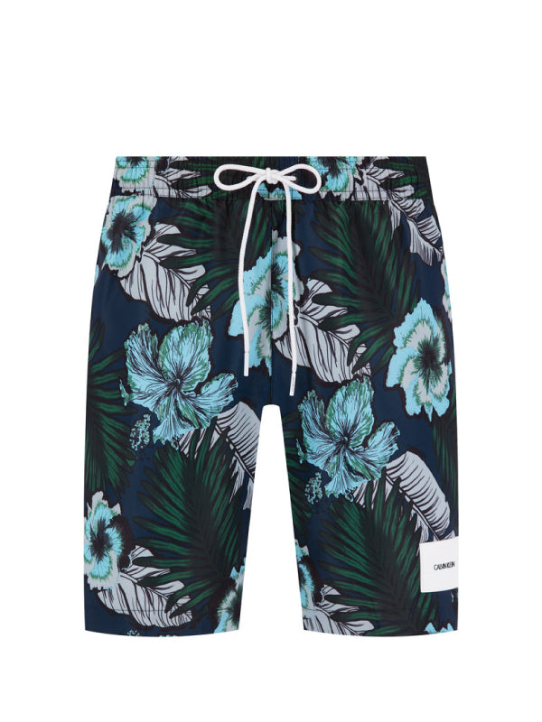 Medium Drawstring-Print TROPICAL PRINT BLUE / L