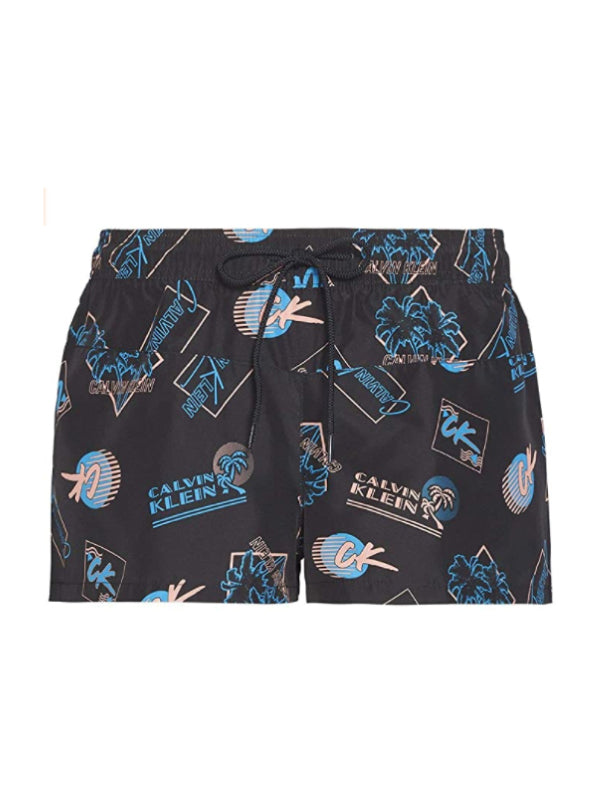 Printed Short BADGE MOTIFS BLACK / L