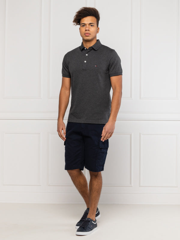 Tommy Slim Polo Black Heather / L