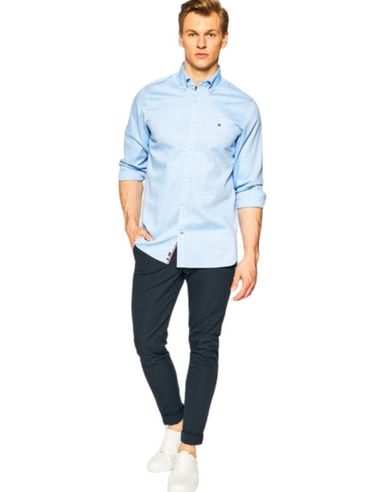 Slim Flex Essential Dobby Shirt Copenhagen Blue / L