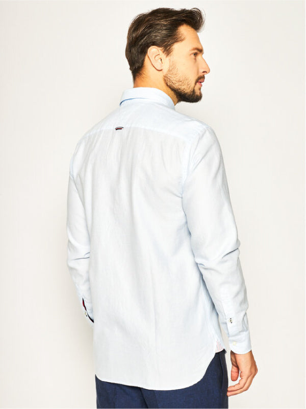 Cotton Linen Twill Shirt Keepsake Blue / L