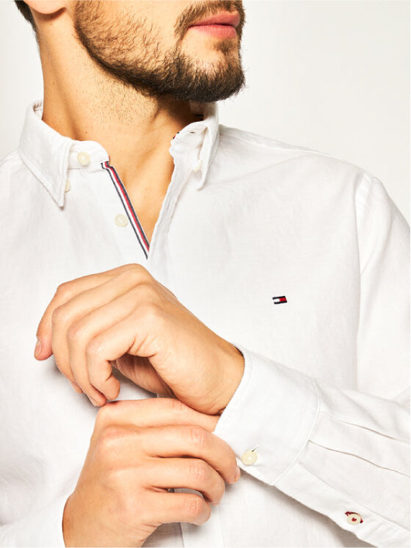 Cotton Linen Twill Shirt White / L