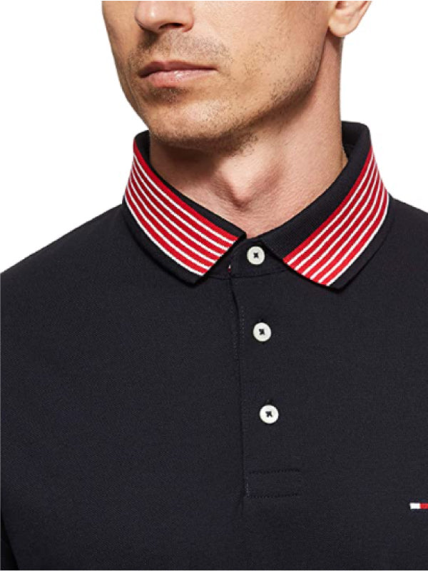 Contrast Tipped Collar Reg Polo DESERT SKY / L