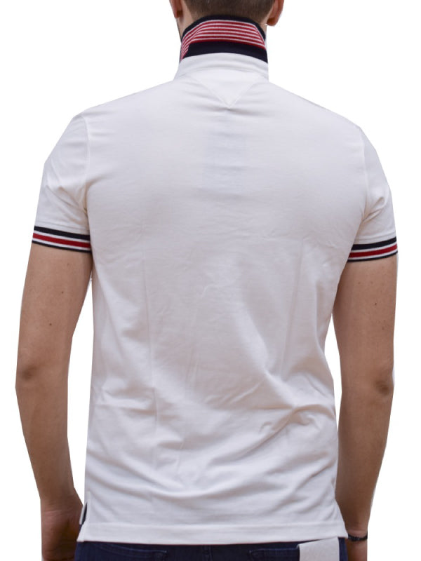 Contrast Tipped Collar Reg Polo WHITE / L