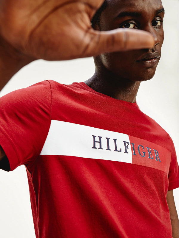 Block Stripe Hilfiger Tee REGATTA RED / L