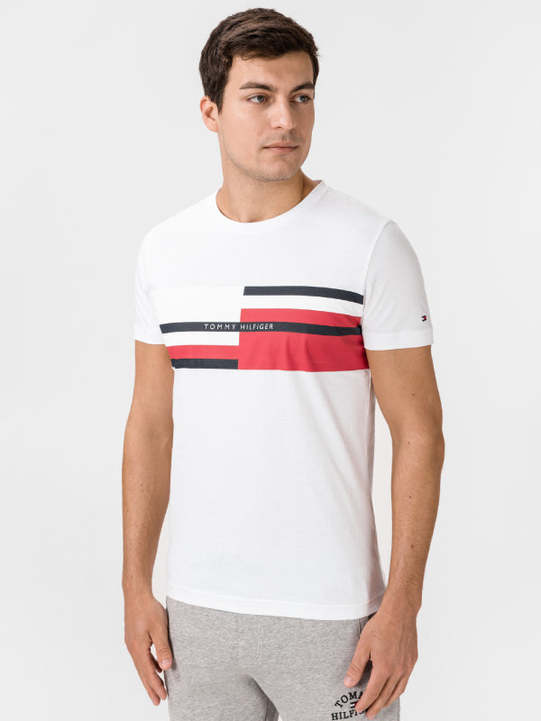 Abstract Stripe Tee WHITE / L