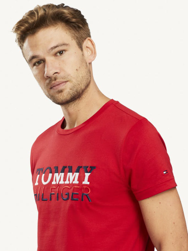 Corp Texture Embro Tee PRIMARY RED / L