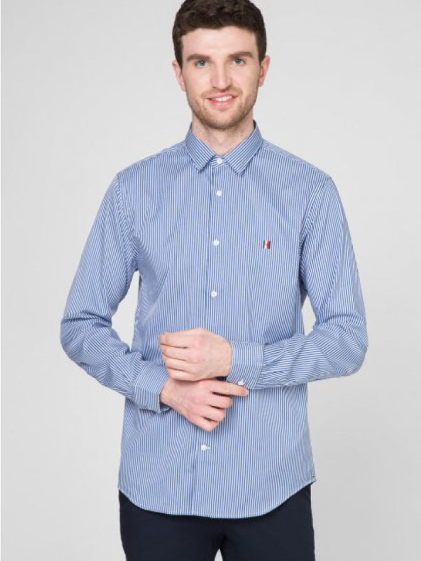 Modern Essential Striped Shirt Copenhagen Blue / White / L