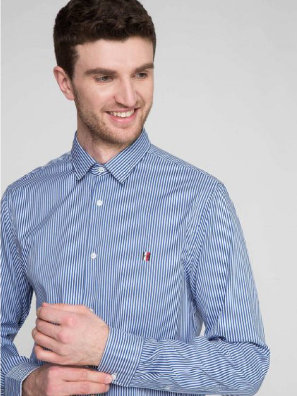 Modern Essential Striped Shirt Copenhagen Blue / White / L