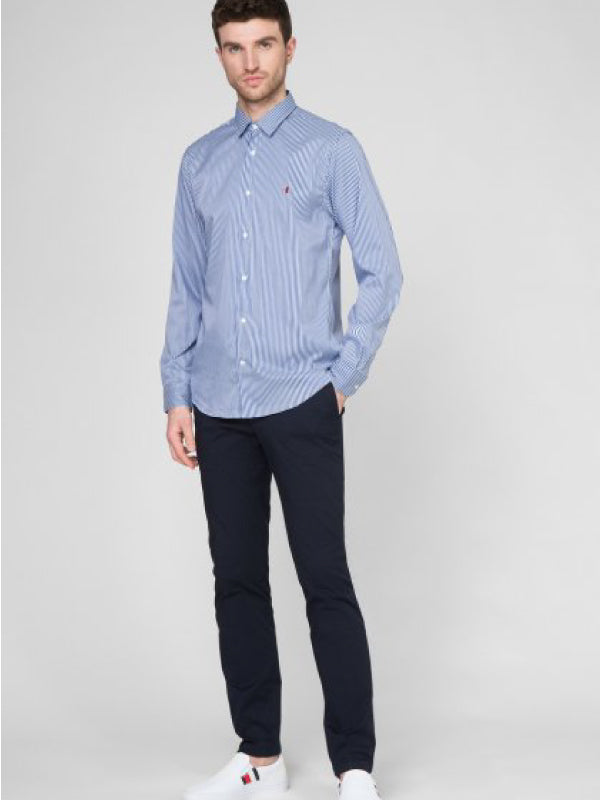 Modern Essential Striped Shirt Copenhagen Blue / White / L