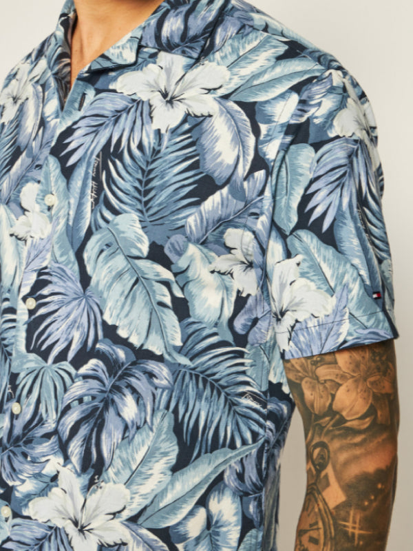 Hawaiian Print Shirt S/S Washed Ink / Multi / L