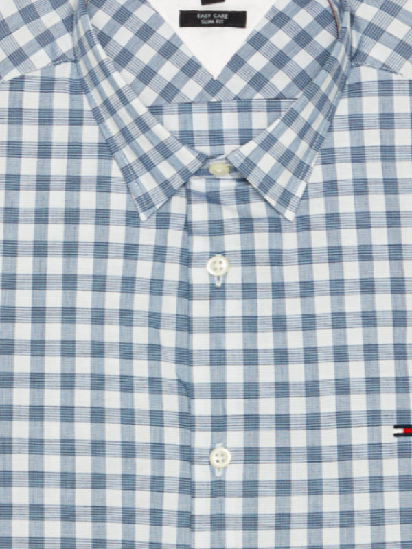 Slim Flex Htooth Gingham Shirt Blue Ink / Multi / L