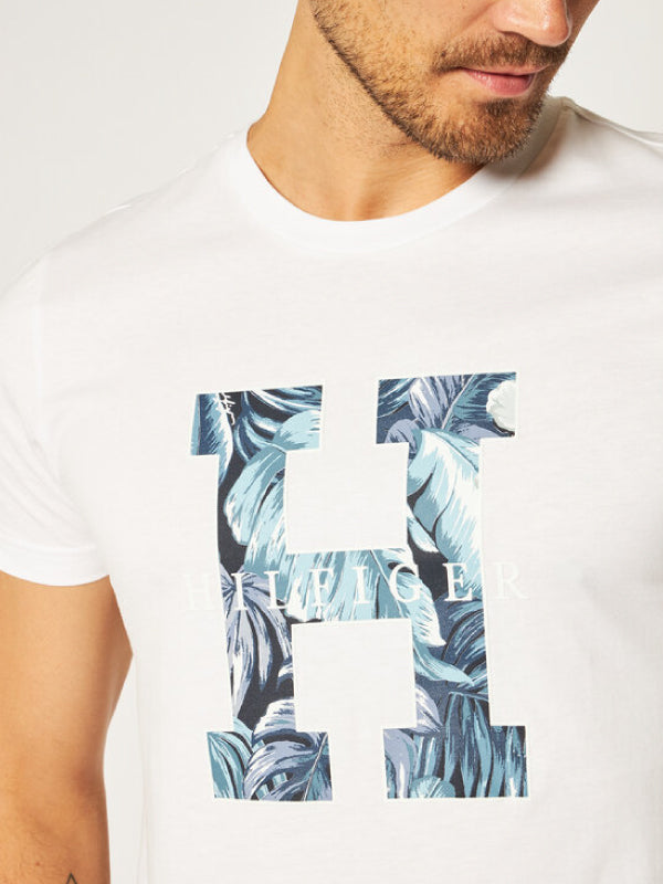 Floral H Tee WHITE / L