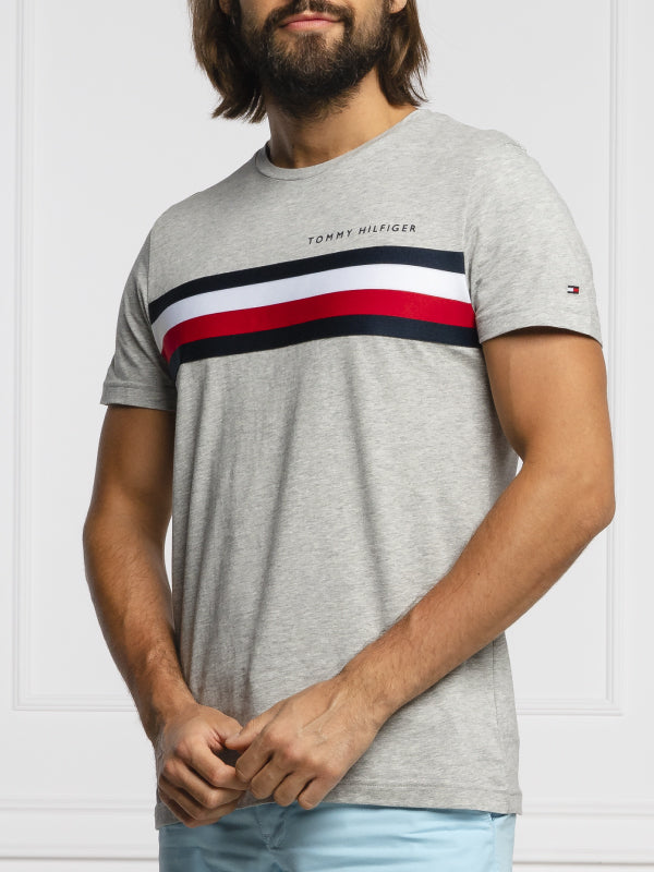 Global Stripe Tee MEDIUM GREY HTR / L