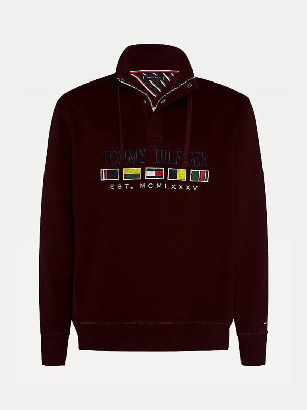 Icon Half Zip Mock Deep Burgundy / L