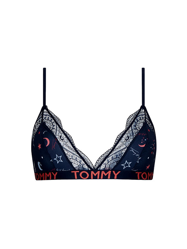 Triangle Bra Print WU_DEL2_STARPRINT_NAVYBLAZER / LG