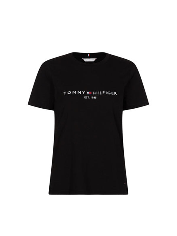 New Th Ess Hilfiger C-Nk Tee Ss BLACK / L