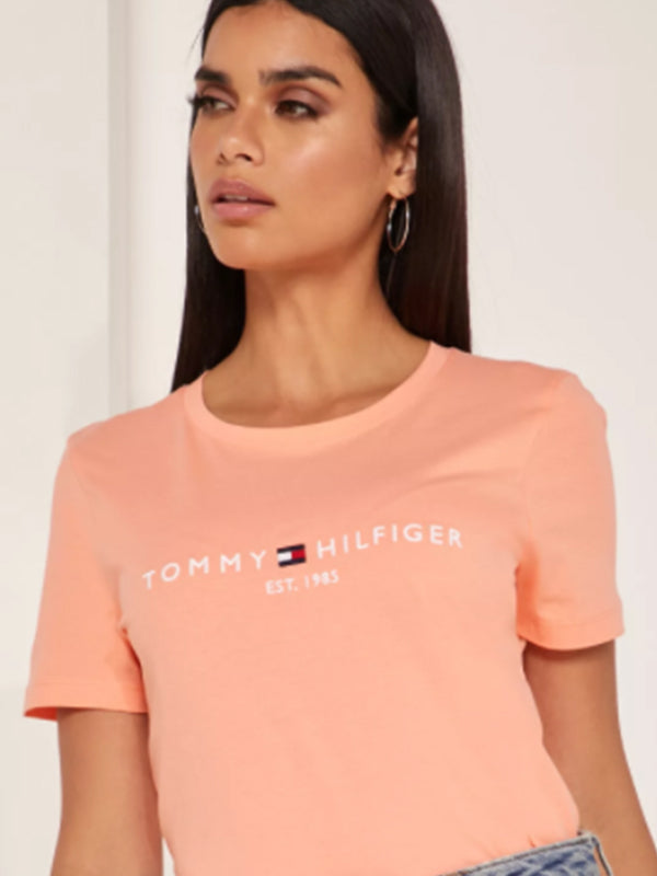 New Th Ess Hilfiger C-Nk Tee Ss ISLAND CORAL / L