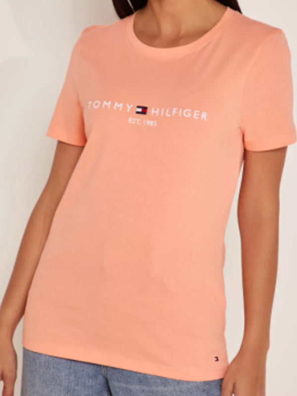 New Th Ess Hilfiger C-Nk Tee Ss ISLAND CORAL / L