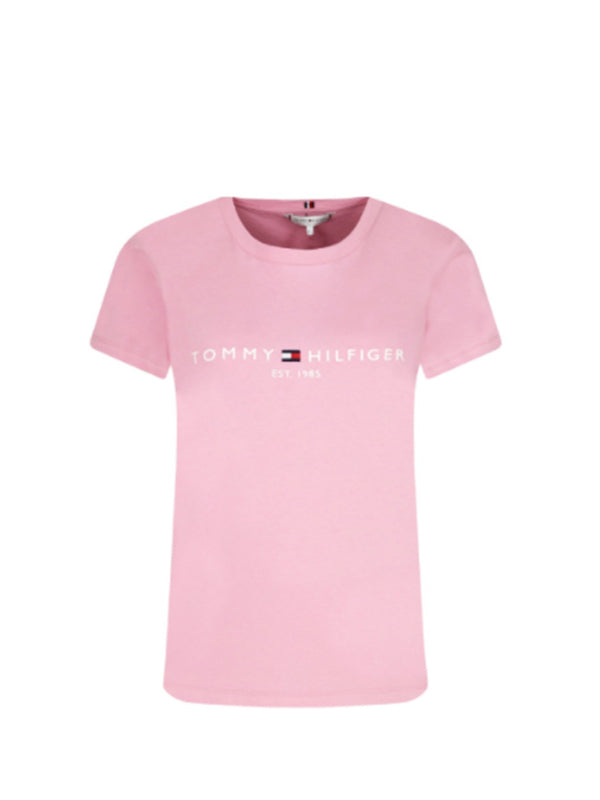 New Th Ess Hilfiger C-Nk Tee Ss MATTE PINK / L