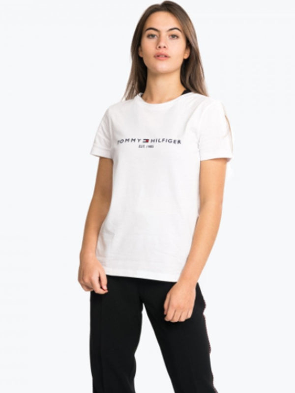 New Th Ess Hilfiger C-Nk Tee Ss WHITE / L