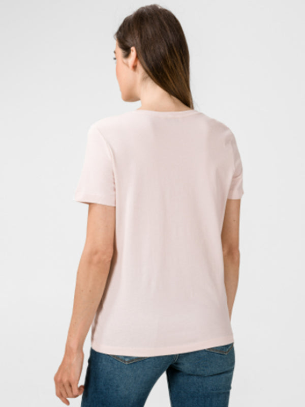 Tiara Regular Round-Nk Tee Ss PALE PINK / L