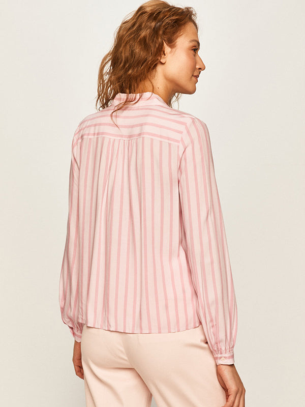 Danee Half Placket Blouse Ls BRETON STP /  FROSTED PINK / 42