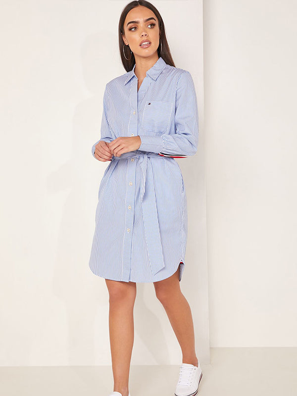 Lara Dress Ls YD WE STP / COPENHAGEN BLUE / 42