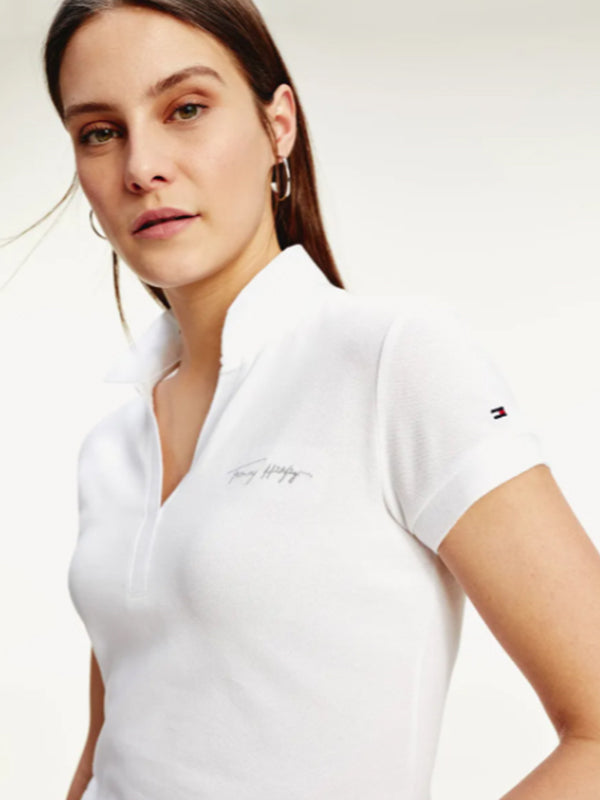 Cecile Slim Polo Ss WHITE / L