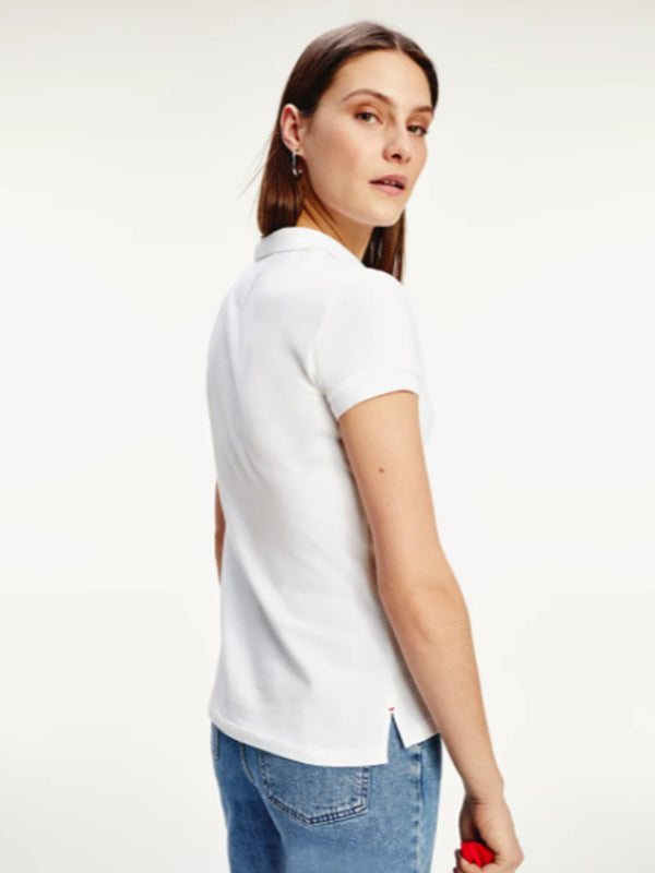 Cecile Slim Polo Ss WHITE / L