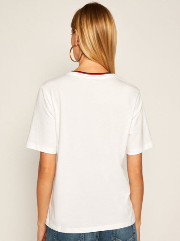 Carly Relaxed C-Nk Top Ss WHITE / L