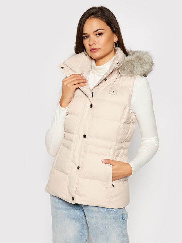 Th Ess Tyra Down Vest With Fur Brandaat