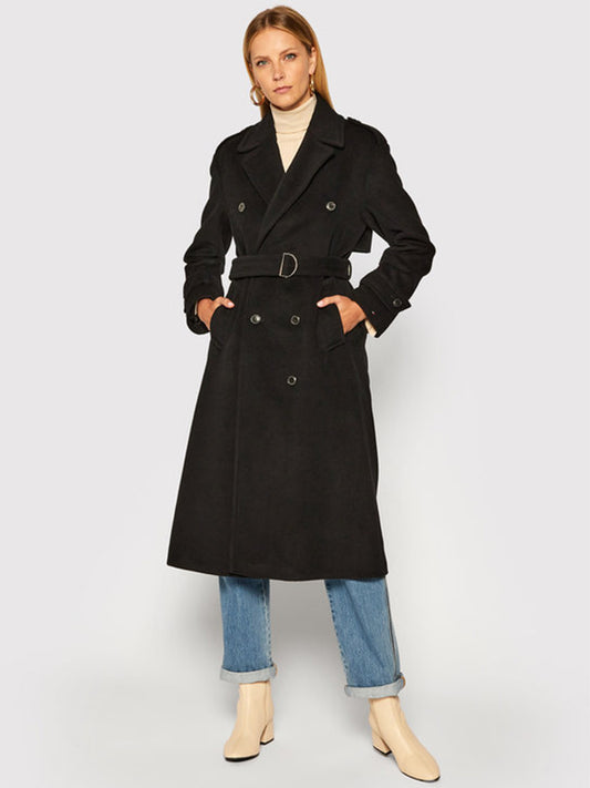 Post Consumer Wool Blend Trench Black / 42