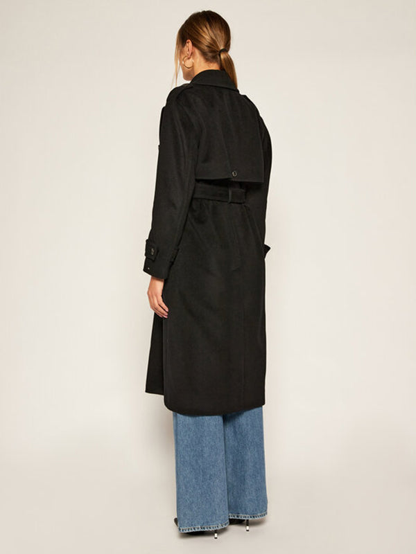 Post Consumer Wool Blend Trench Black / 42