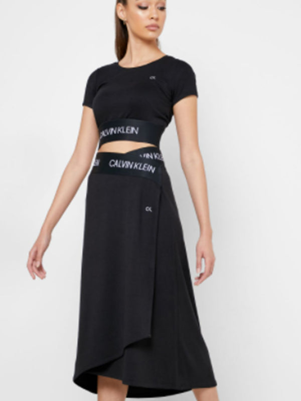 Midi Wrap Skirt CK Black / L