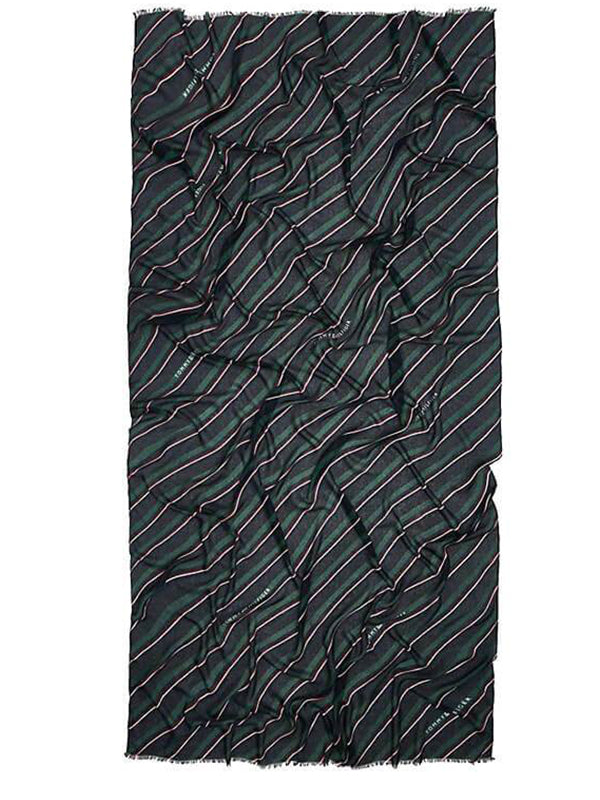 Regimental Stripes Print Scarf Rain Forest Mix / OS