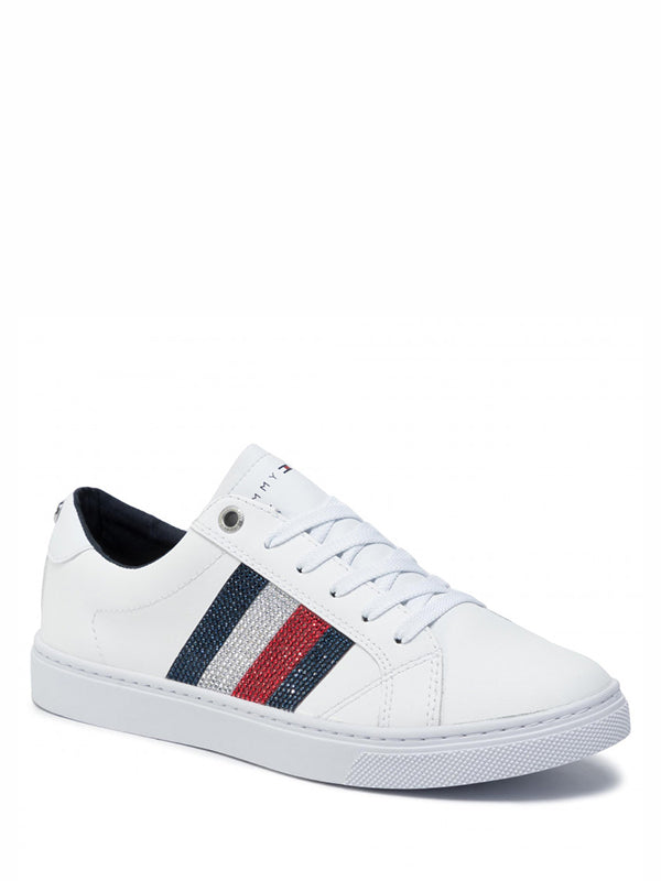 Crystal Leather Casual Sneaker WHITE / 36