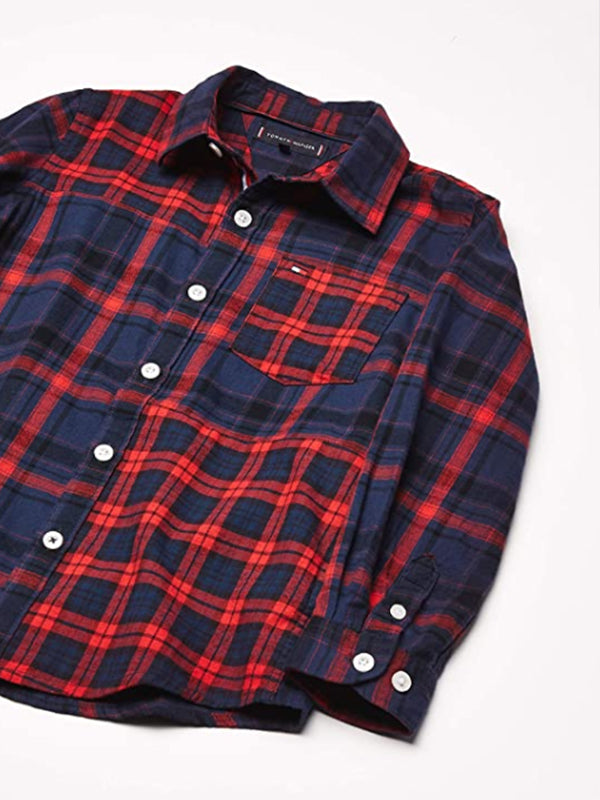 Mixed Check Shirt Black Iris / Formula one / 10