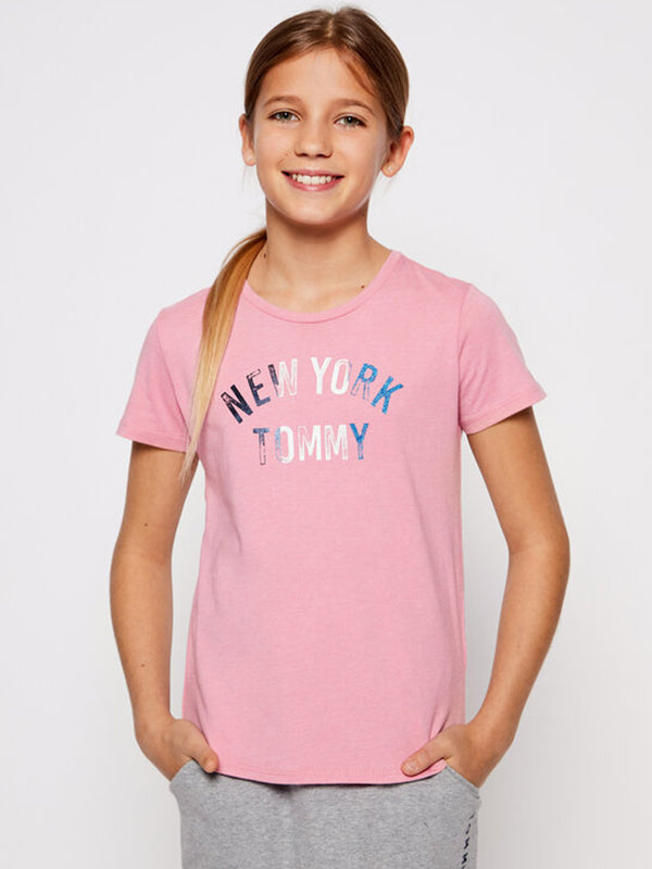 Nyc Glitter Foil Print Tee S/S Cashmere Rose / 10